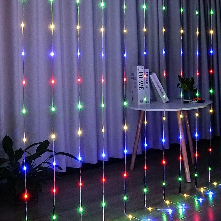 3X3M 300 LED PVC Waterfall Curtain Fairy Light Meteor Shower Rain String Light Water Flow Icicle Light For Wedding Party Decor