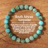 Bohemian natural stone lake blue emperor turquoise blue bracelet stone round bead turquoise bracelet.