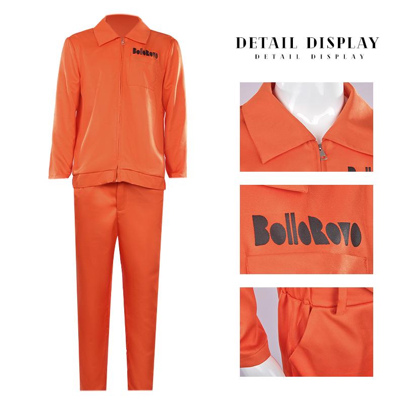 Isekai Suicide Squad Orange Prisoner Cosplay: Harley Quinn Halloween Costume Medium