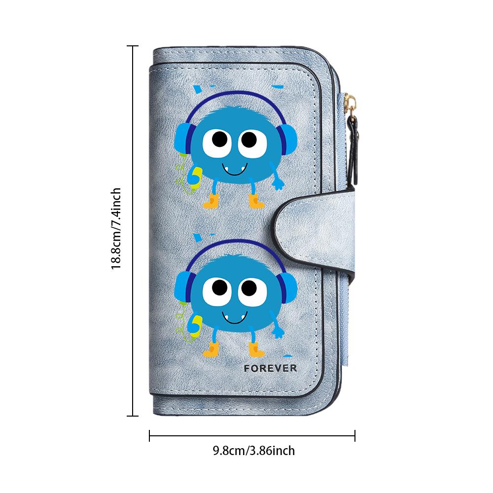Cute Cartoon Monster Wallet for Women Fashion Long Purse Card Holder