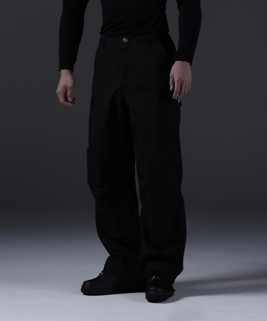 CARMID Glory Wide Curved Parachute Cargo Pants [Black]