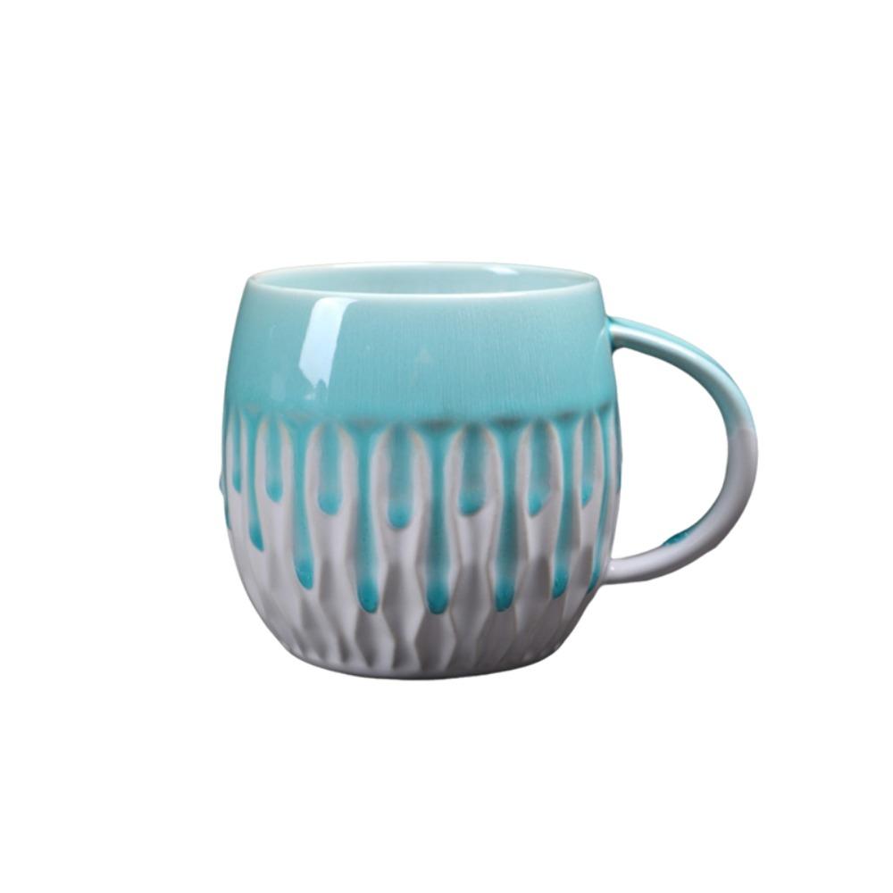 

600ml Breakfast Cup Large Capacity Milk Cup Creative Kiln-Changing Coffee Mug Gift Style H