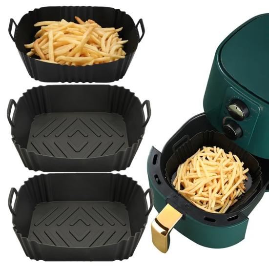 Silicone Air Fryer Liners Square Baking Tray Reusable Air Fryer Basket Kitchen Cooking Gadget for Air Fryer