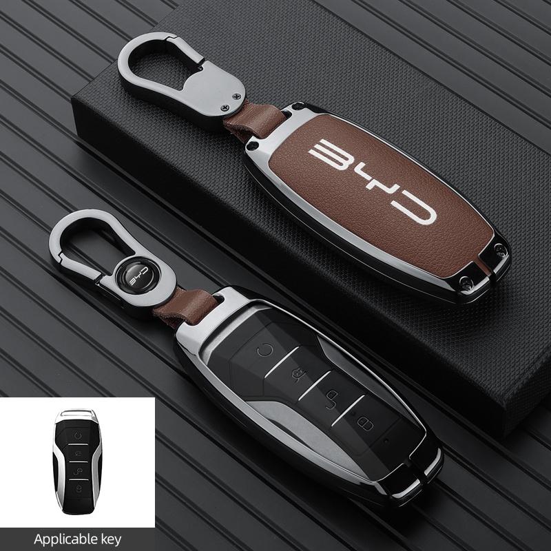 Car Remote Key Case Fob Cover Holder Shell Bag for BYD Song Plus Atto 3 Han EV Tang DM Qin Seal Dolphin Keychain AccessoriesP