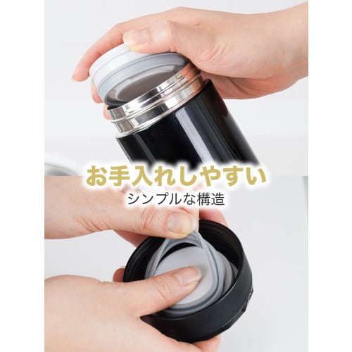 Wahei Freiz Water Bottle Easy to Wash Stainless Steel Mug 800ml Black Thermal/Cold Vacuum Insulated Bottle Fortec Thirsty RH-1608
