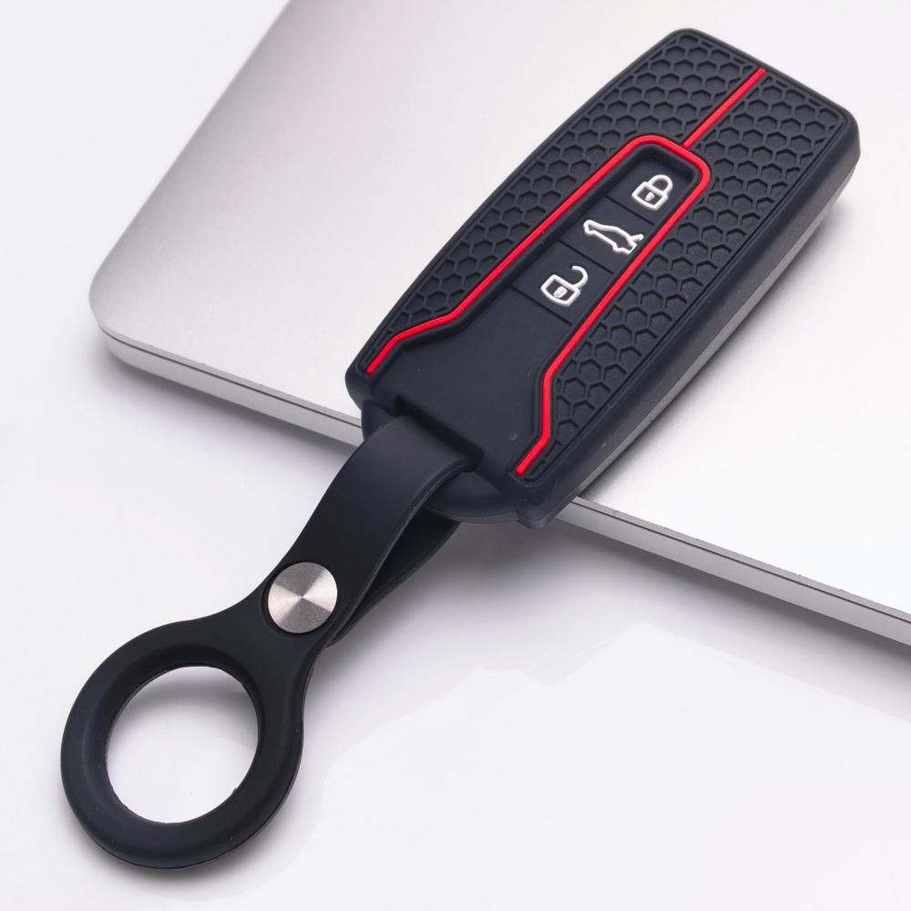 3 Button Silicone Key Fob Cover with keychain for VW Golf 8 ID.3 ID.4 ID.6 Lamando L Tiguan Teramont Talagon, Fits VW Golf Tiguan Passat Octavia чёрный