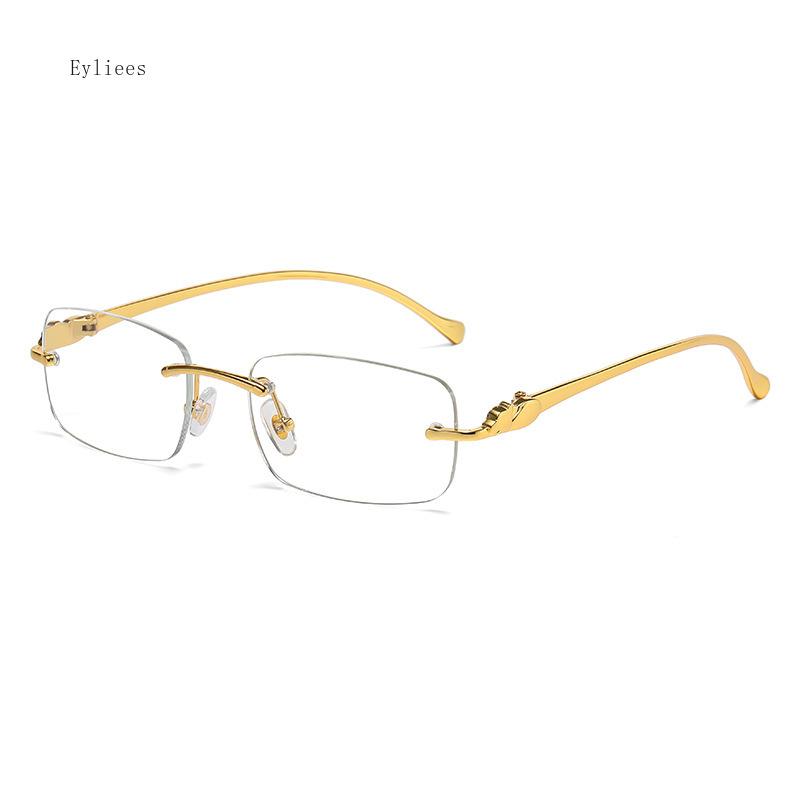 Sunglasses Men  Designer Fashion Rimless Sun Glasses Shades Diamond Cut Lens Ladies Frameless Metal Eye Glasses Gafas