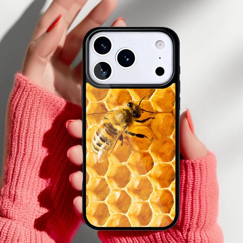 Bumble Bee Honeycomb Honey Phone Case for iPhone 17 16 15 14 13 Pro Max Back Cover for 12 11 Pro Coque