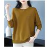 Autumn Winter Women 2025 New Sweater Fashionable Round Neck Base Shirt Middle-aged Mother Knitted Top