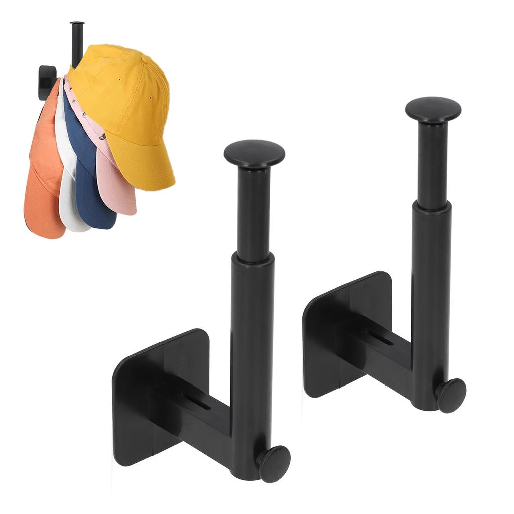 2pcs Hat Rack Retractable 15‑20 Hats   L Shaped Hooks Adhesive No Punching Baseball   Storage Rack for Home Kitchen Bedroom