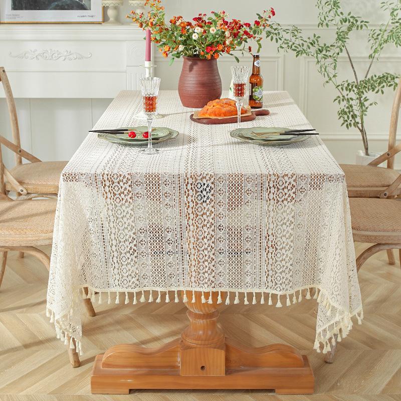 Modern Simple Tablecloth Tablecloth Dustproof Nordic Living Room Tv Cabinet Small Cover Retro Lace Tablecloth Rectangular Tea