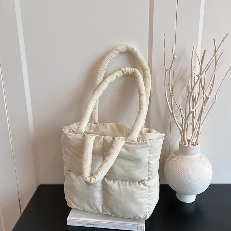 Underarm bag women's large-capacity soft cotton-filled pillow cotton bag versatile single shoulder portable tote bag