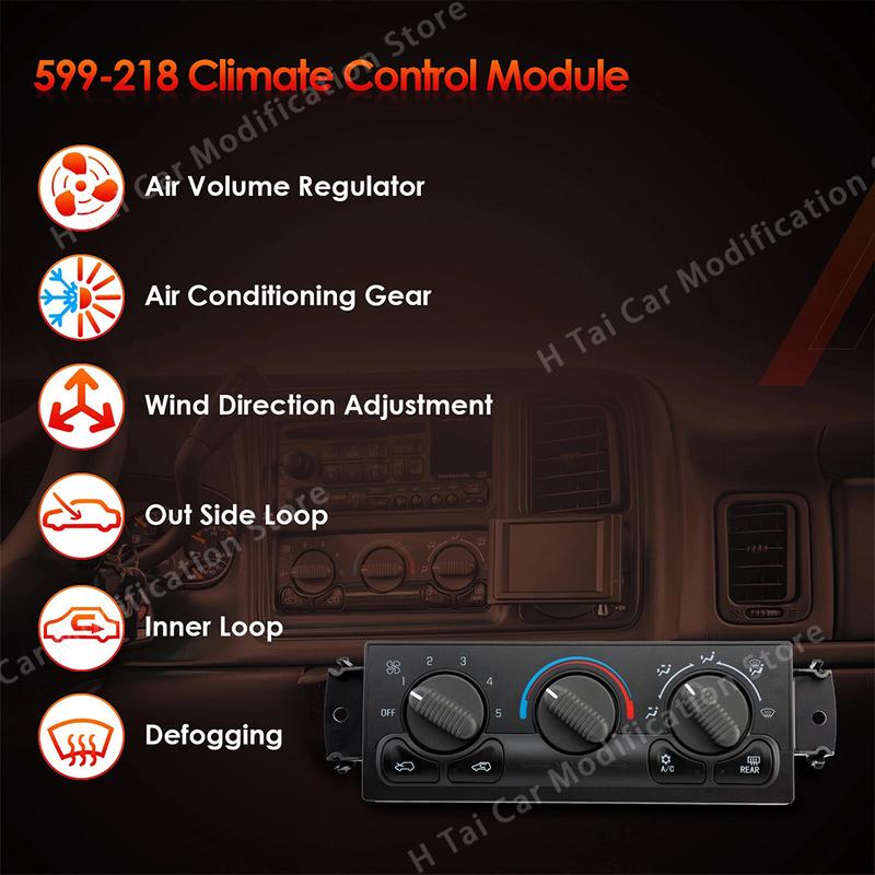 599-218 AC Control Switch Panel Module For Chevy Tahoe Silverado GMC 1500 2500 1999 2000 2001 2002 Car Air Conditioning Parts