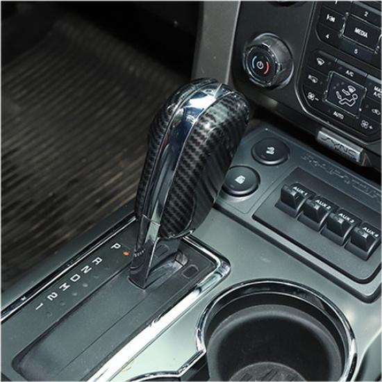 2009-2014 Ford F150 Carbon Fiber Gear Shifter Head Trim Cover for Ford F150 Console Decal | Painted | Front | Durable | 1 Year Manufacturer Warranty