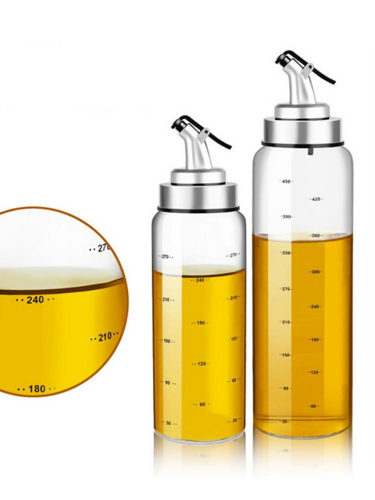 200/300/500ML sticlă transparentă ulei de măsline sticlă etanșă bucătărie condimente sos de soia oțet presă tip Cruet grătar