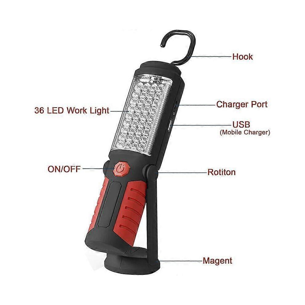 Inspection Light Rechargeable LED Light, Rechargeable LED Work Light, with Magnetic LED Torch Light Inspection Light