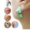 1pair Animal Cartoon Stud Earring For Women Cute Dinosaur Little Dog Whale Clay Bite Ear Jewelry Funny Gifts Fashion