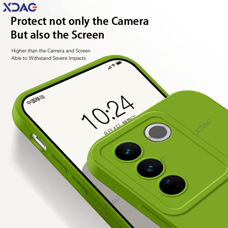 Quadratische Angel Eyes-Hüllen aus flüssigem Silikon für VIVO V27 Pro VIVOV27 V27Pro V 27 5G, weiche 360-Grad-Schutzhülle für Jungen und Mädchen