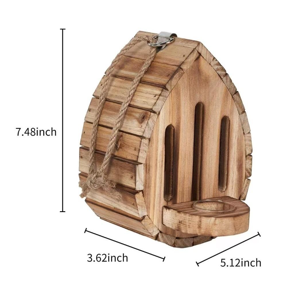 Hanging Design Wood Bee House Wood Material Bee Nesting Box New Moth Habitat Garden 1Pc