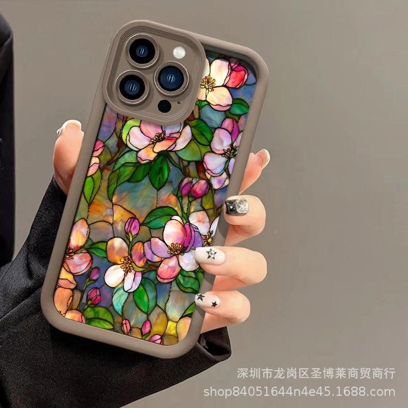 Vintage Flower Applied iPhone 15 Phone Case iPhone12promax Set 14/13/11/XR Emery 16