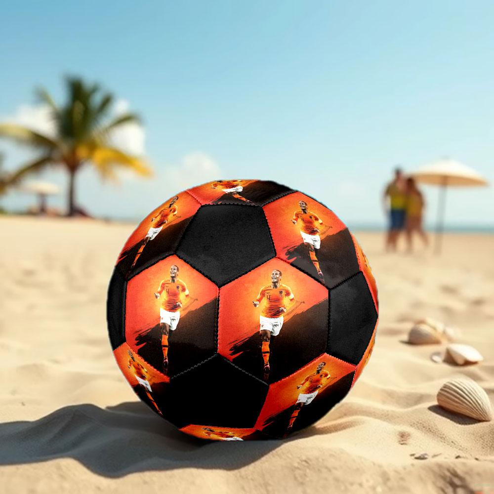 Van Dijk Printed Size 5 Soccer Ball, Machine-Stitched PVC, Durable & High Bounce, All Ages Fit, Fan Merchandise, Matches & Outdoor Use.