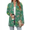 Women's Christmas Printed Lightweight Cardigan Long Sleeved Casual Loose Thin Fit With Pockets Cardigan Jacket
