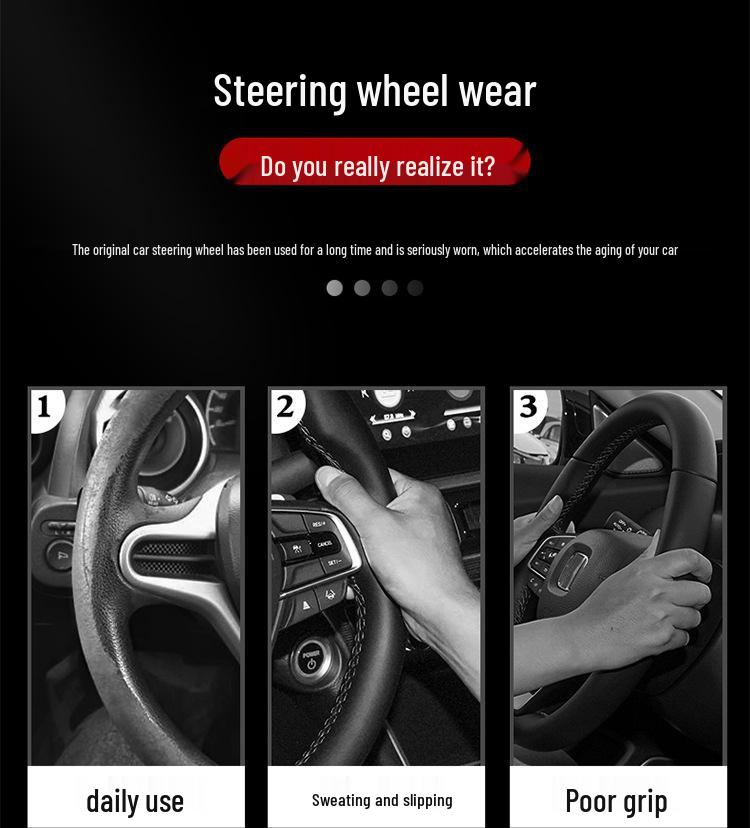 Changan Lantuzhe 2023 Suede Carbon Fiber Steering Wheel Cover - Universal Fit