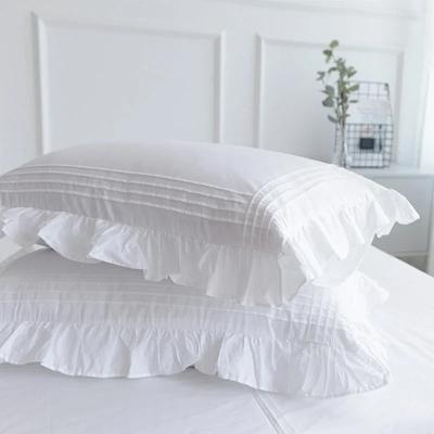 2 stücke Super Sale Weiß kissenbezug 100% baumwolle kissenbezug Home bettwäsche kissen abdeckung pinched rüschen design prinzessin kissenbezüge