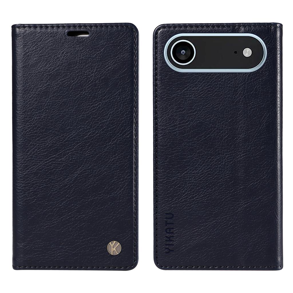 For iPhone 17 Air Wallet Case YIKATU YK-006 Magnetic Closure Leather Phone Cover Litchi Texture