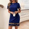 2025 Summer Leopard Print Women's Plus Size Short Sleeve Dress