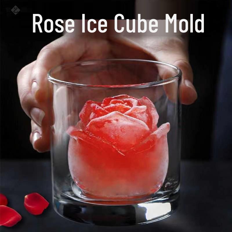 Vassoio per cubetti di ghiaccio rosa: Stampo in Silicone a 4 Cavità per Cocktail, Whiskey, Bevande e Succhi.