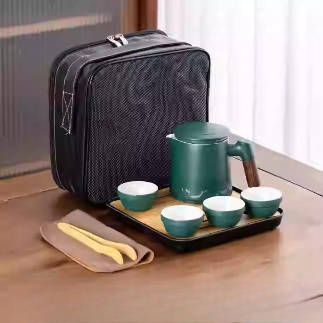 Portable Travel Tea Set Outdoor Portable Kung Fu Brewing Teapot Teacup Small Set Easy Camping Business Trip