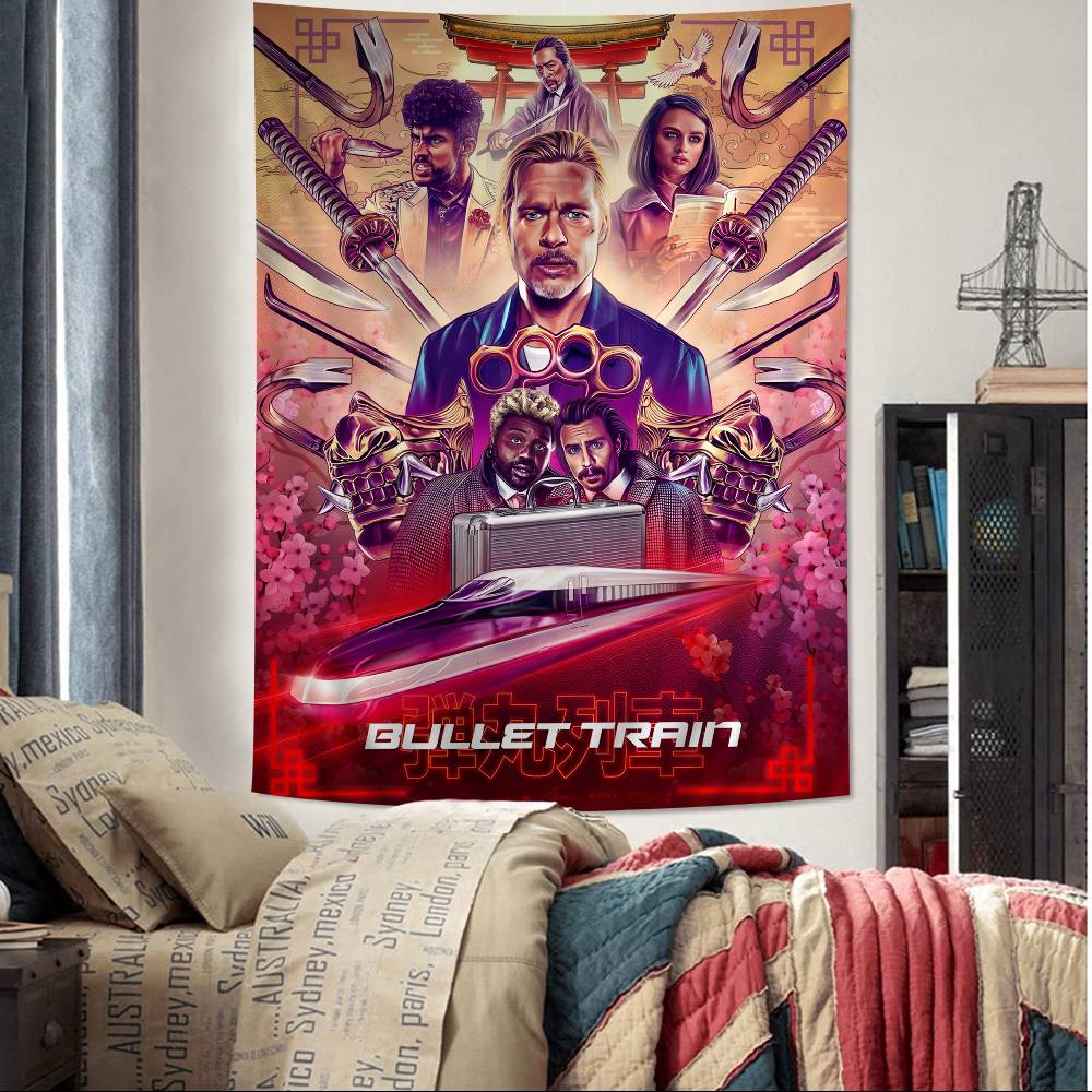 High Quality Bullet Train Movie Cartoon Tapestry Art Science Fiction Room Home Decor Art Home Decor