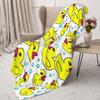 Custom Print Seamless Pattern With Yellow Rubber Ducks And Bubbles Blankets Breathable Soft Flannel Winter Throw Blanket Bedroom