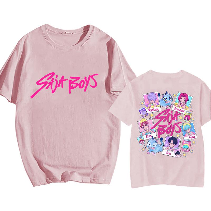 Anime KPop Demon Hunters T-shirt Summer Saja Boys Print Men Women Short Sleeve Y2k Top Summer Oversized Unisex Streetwear Tee 9 Colors