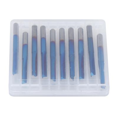ZDZCYS17DL 10 Stück Hartmetall 3,175mm Schaft 2 Schneiden Gerade Fräser Blau