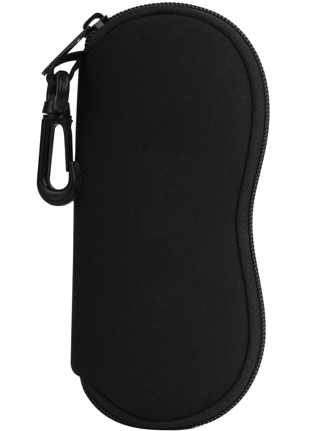 

Sunglasses Soft Case Ultralight Neoprene Zipper Glasses Boxs With Belt Clip Eyewear Glasses Storage Bag Portable Black Eye Case чорний