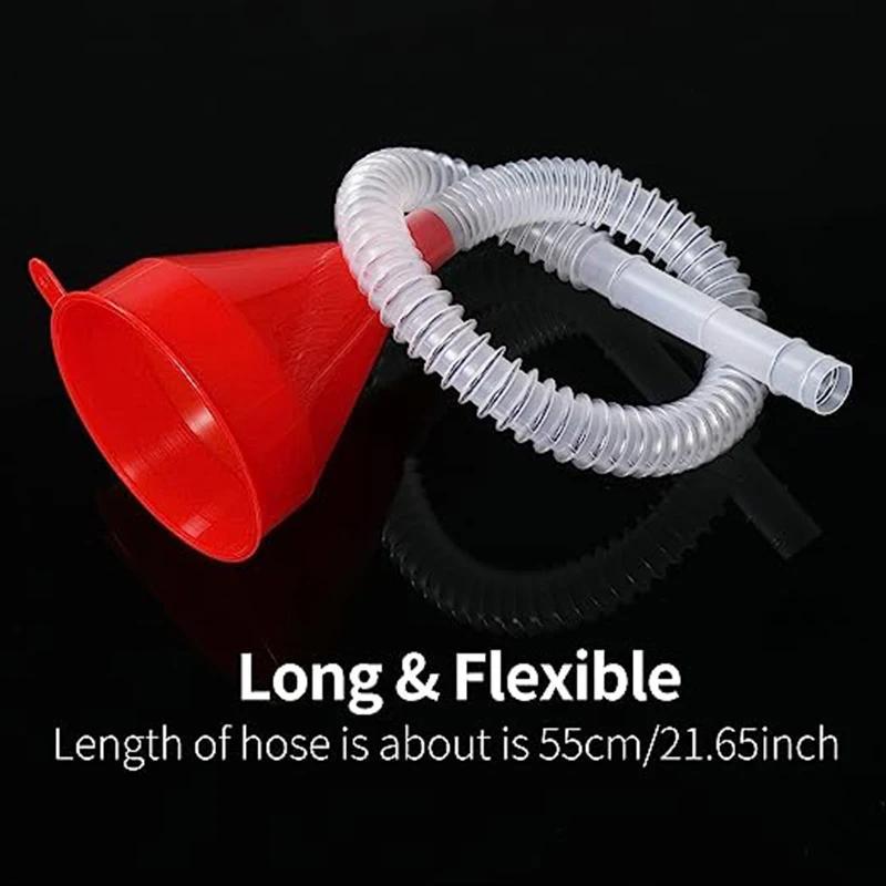 2Pcs Car Refueling Funnel with Detachable Hose Tube Engine Oil Gasoline Filter Transfer Funnel for Car Motorcycle Refueling Tool