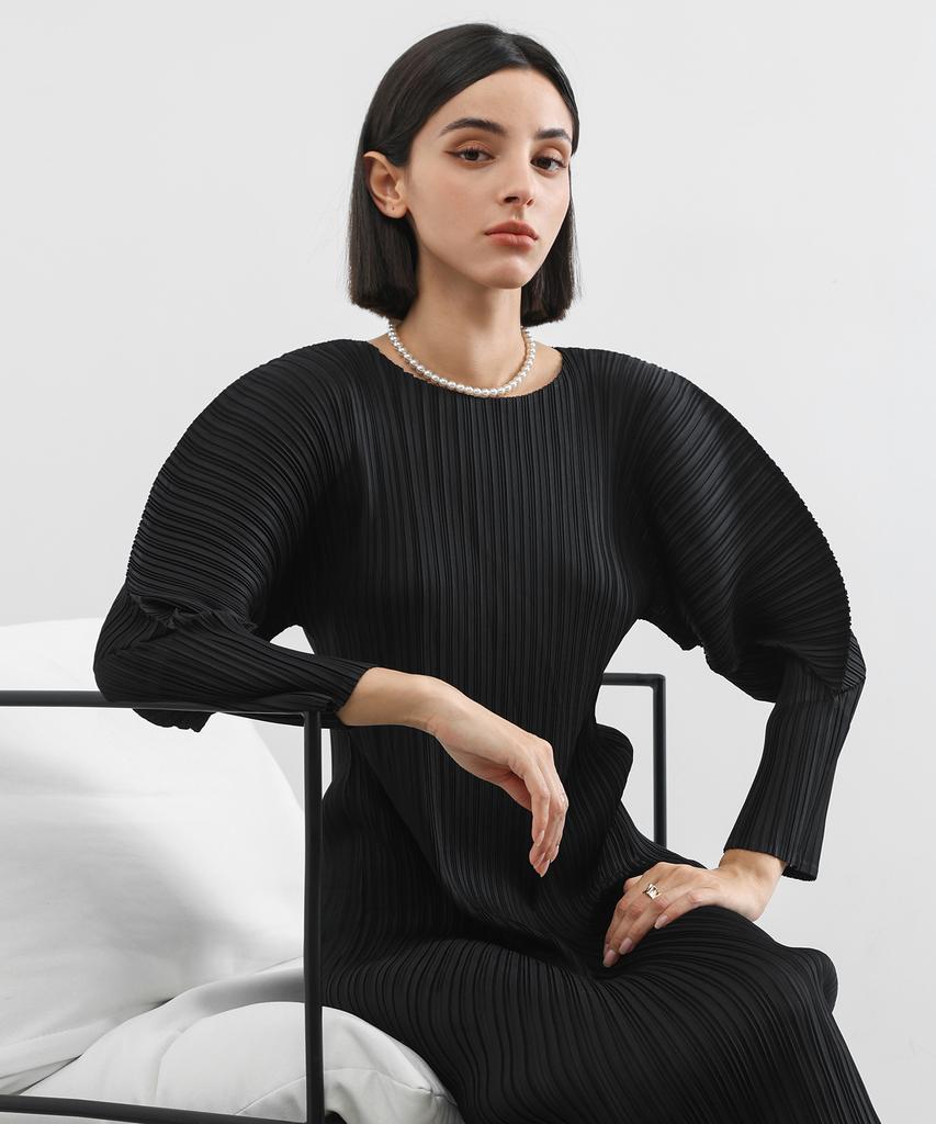 Pleats Mood Arc Pleated Long Dress