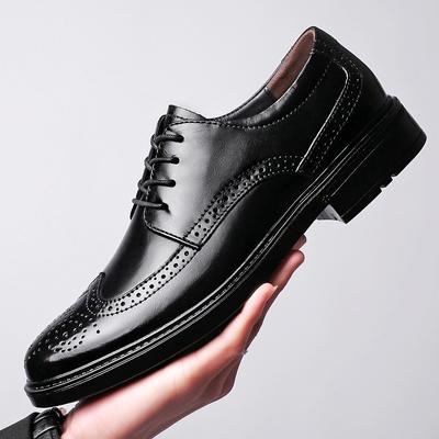 New Luxury Men Oxford Shoes Men Dress Shoes High Quality Pointed Toe Lace Up Wedding Office Formal Genuine Leather Shoes British