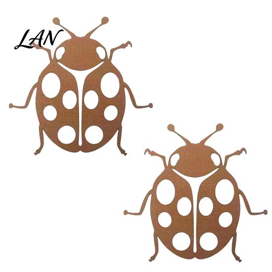 Ladybug Garden Ornament Metal Decor for Outside, Cute Ladybugs Yard Art Lawn Patio Ornaments, Wall Sculptures & Statues, Outdoor Fence Decorations