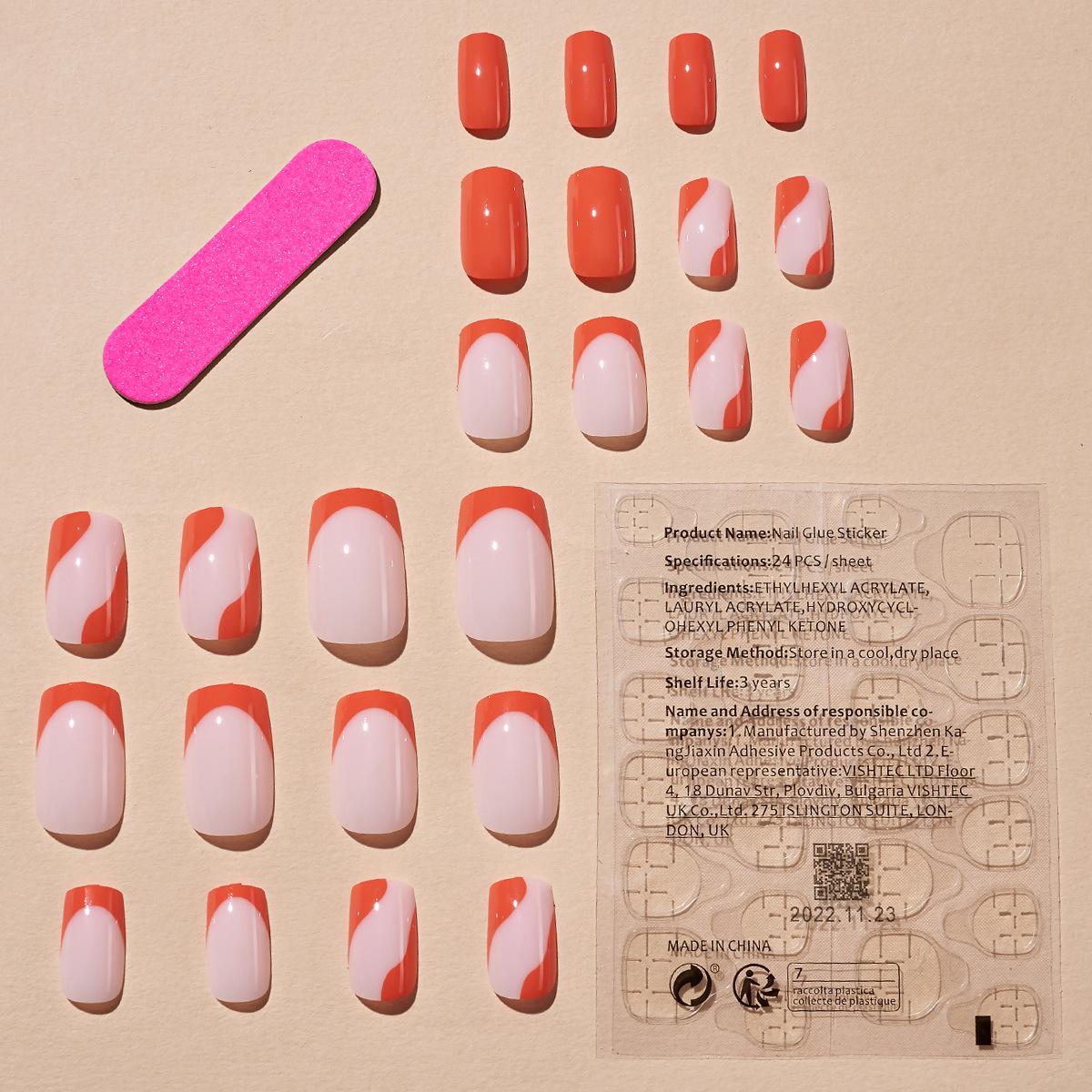 

Минималистичные водостойкие типсы для нейл-арта French Edge, набор из 24 штук