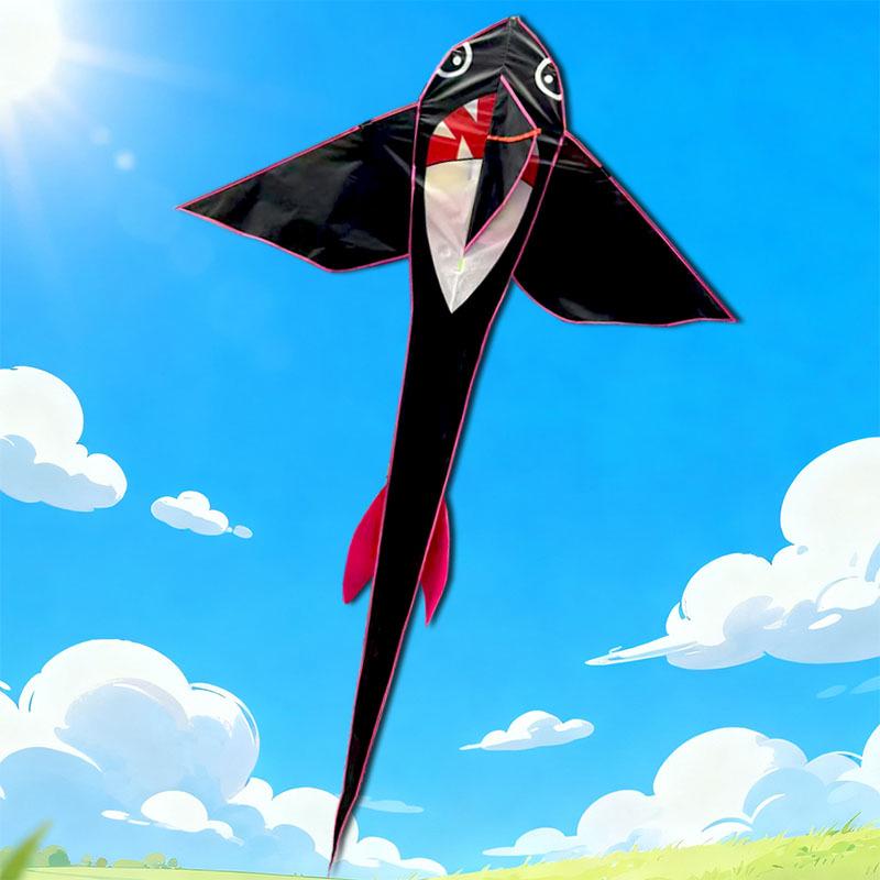 Children's Cartoon Black Shark Fish Kite - Marine Animal Design