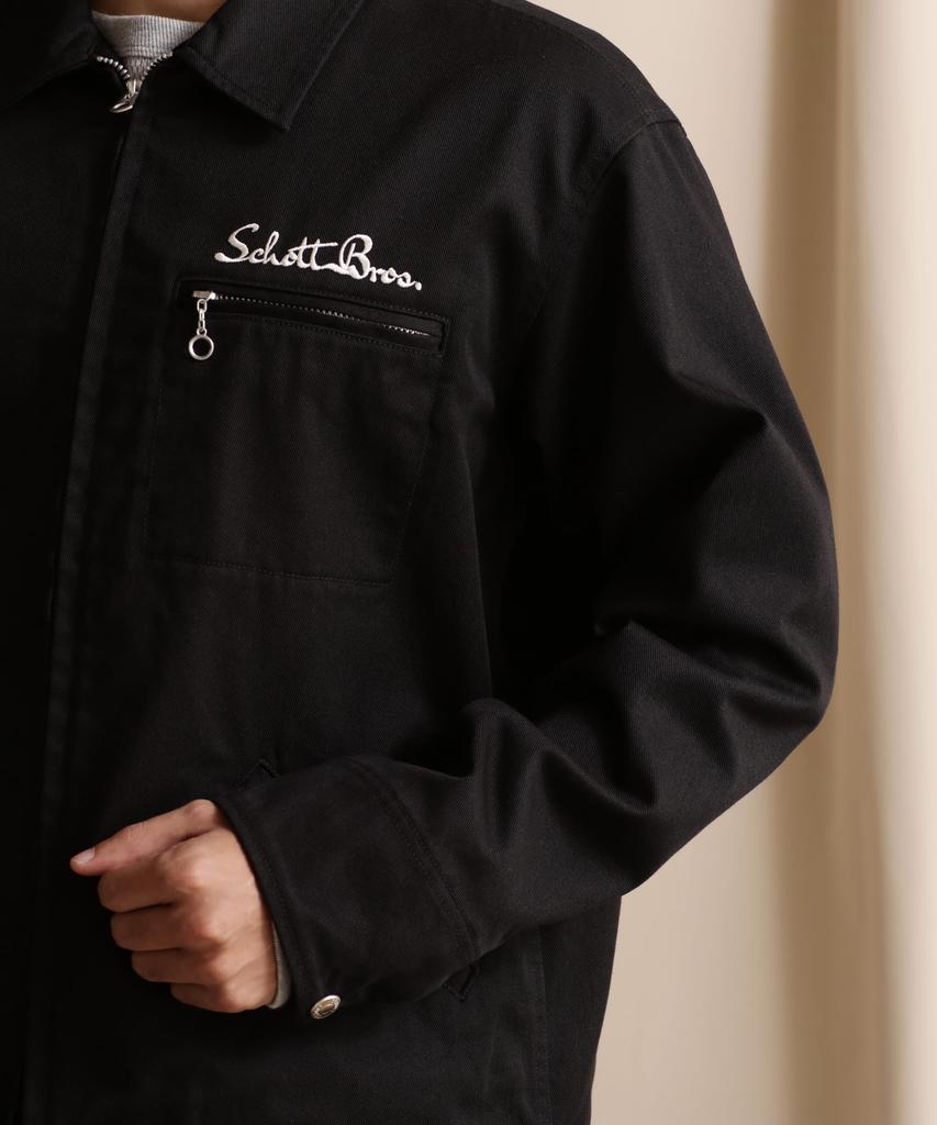 Schott TC WORK Size JACKET, Men's, 2XL, 010, Black, 782-5952001