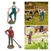 Farm Character Model Keeper Figurines, Realistic Farmer People Figures Statues for
