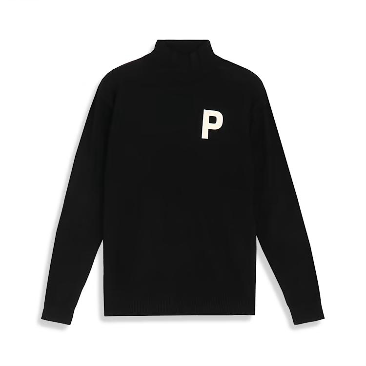 

Puma Golf Letter Pullover Casual High Neck Long Sleeve Sweater Men sweater Black 624879-01 M