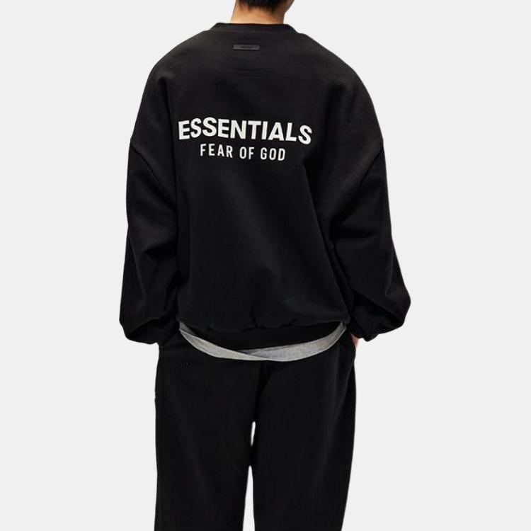 Fear of God Essentials Fleece-Rundhals-Pullover II Schwarz Herren Oberteile 192HO246260F