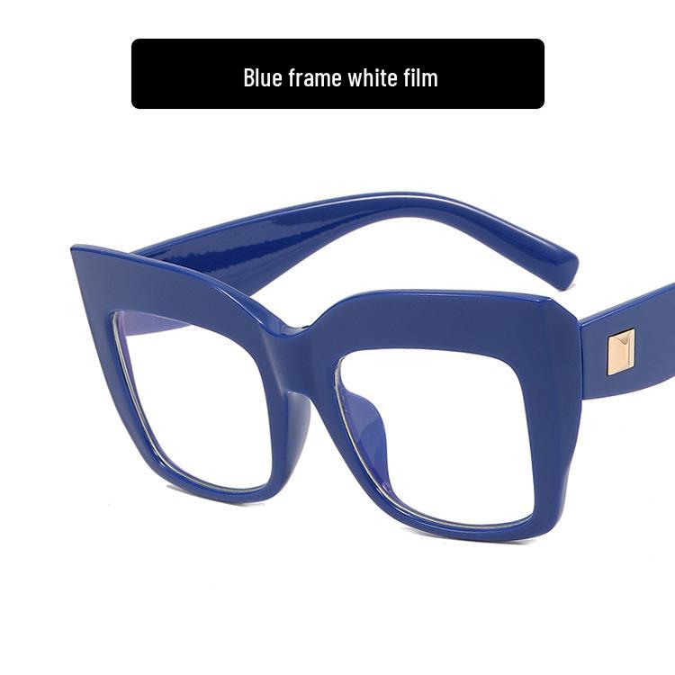 Square Cat-Eye Large Frame Rivet Glasses – New 2022 European & American Style for Women
