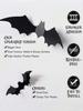 12Pcs/Pack PVC 3D Black Horror Bat Wall Stickers Set DIY Halloween Party Essentials for Home Window Art Decals