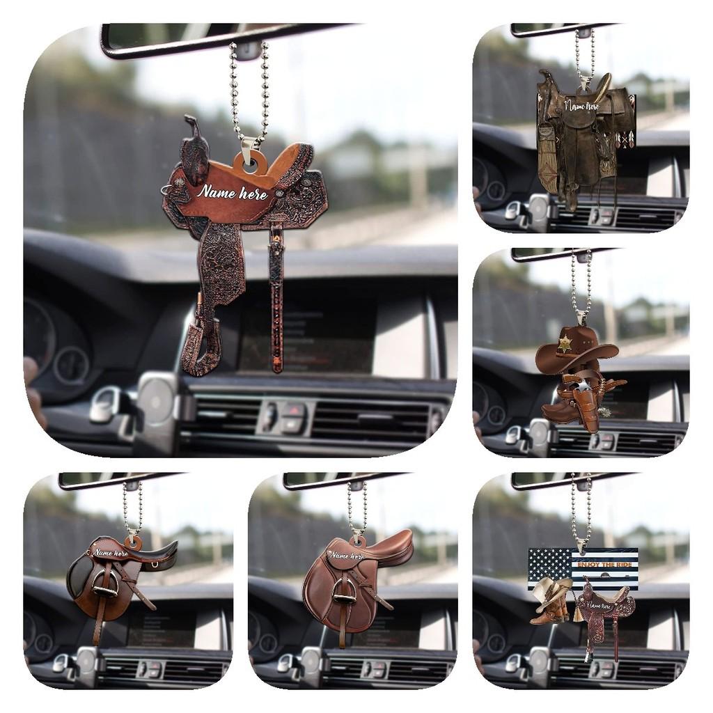 Cowboy Hoodie Saddle Boot Car Rearview Mirror Accessories Car Gift Hangings